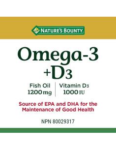 Aceite de Pescado Omega-3 + Vitamina D3 Nature's Bounty 1200mg 2
