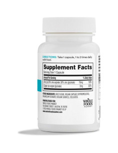 Zinc Quelado 365 Whole Foods Market 60 Cápsulas 45g 2