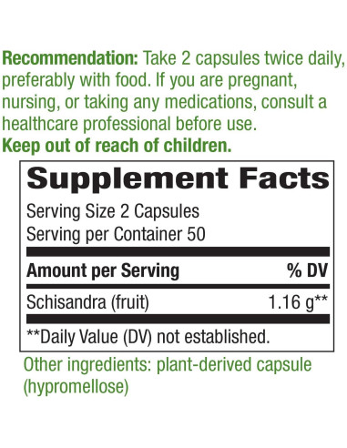 Cápsulas de Schizandra Nature's Way 100 Unidades (Paquete de 2)