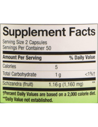 Cápsulas de Schizandra Nature's Way 100 Unidades (Paquete de 2)