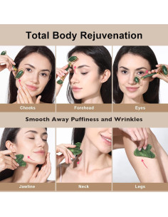 Set Gua Sha y Rodillo de Jade Bopurle para Cuidado Facial 2