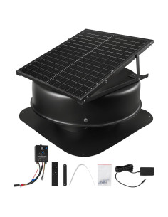 Ventilador de Escape de Ático VEVOR 50W Solar con Control Remoto