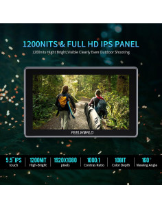 Monitor de Campo FEELWORLD H5 5.5" 1200nit 12G-SDI Táctil 2