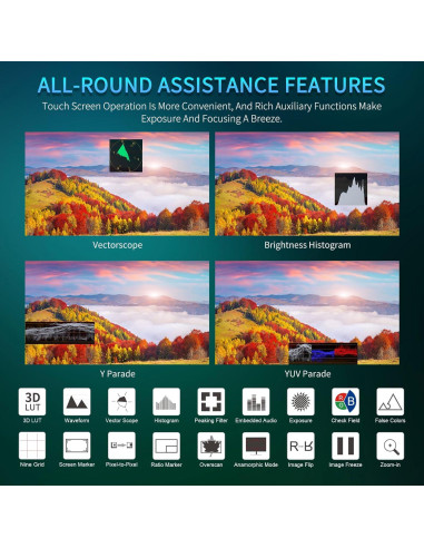 Monitor de Campo FEELWORLD H5 5.5" 1200nit 12G-SDI Táctil