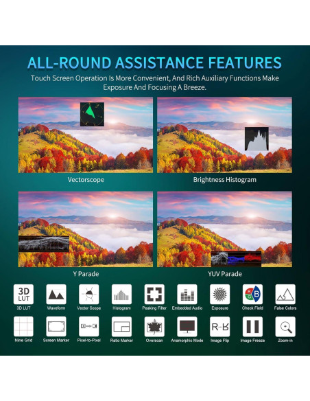 Monitor de Campo FEELWORLD H5 5.5" 1200nit 12G-SDI Táctil