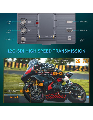 Monitor de Campo FEELWORLD H5 5.5" 1200nit 12G-SDI Táctil