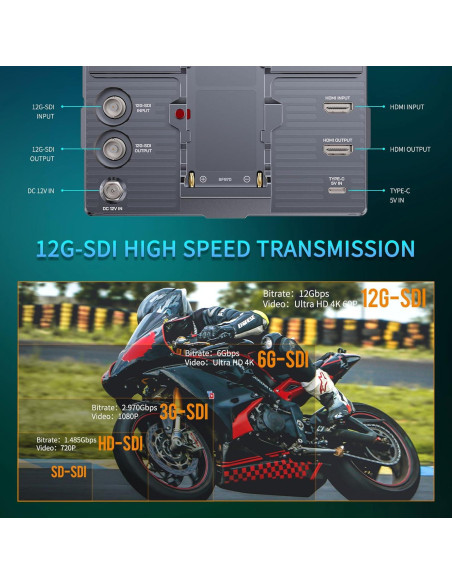 Monitor de Campo FEELWORLD H5 5.5" 1200nit 12G-SDI Táctil