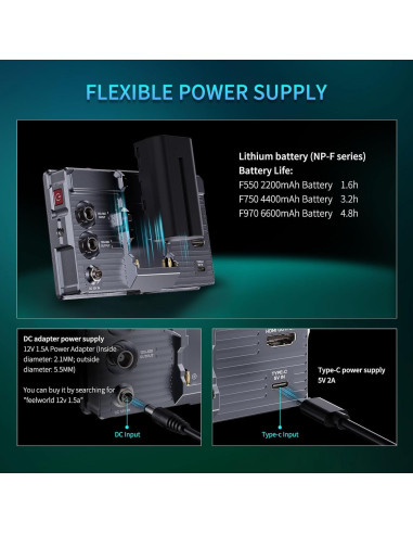 Monitor de Campo FEELWORLD H5 5.5" 1200nit 12G-SDI Táctil