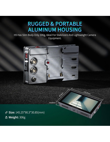 Monitor de Campo FEELWORLD H5 5.5" 1200nit 12G-SDI Táctil