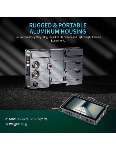 Monitor de Campo FEELWORLD H5 5.5" 1200nit 12G-SDI Táctil