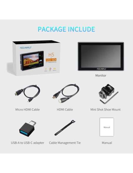 Monitor de Campo FEELWORLD H5 5.5" 1200nit 12G-SDI Táctil