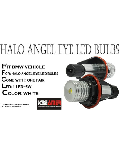 Bombillas LED Angel Eyes ICBEAMER para BMW E39 E53 E60 12V 6W