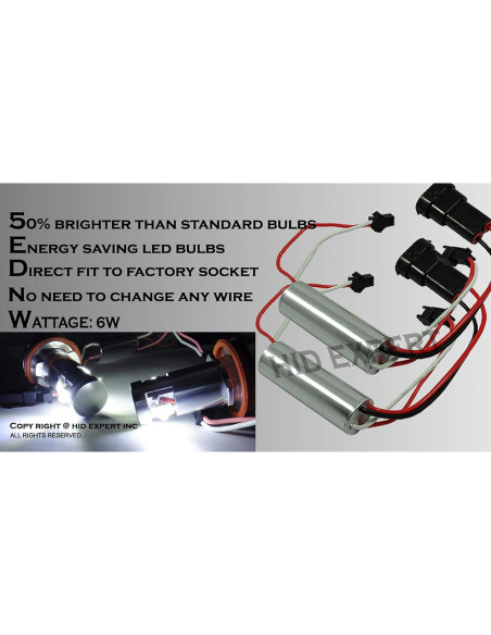 Bombillas LED Angel Eye ICBEAMER 7W para BMW E92 Blanco