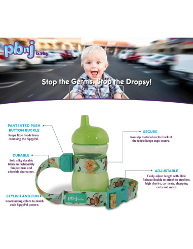 Correa para Taza Sippy SippyPal Negra Ajustable y Segura