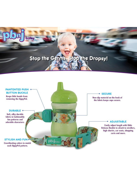 Correa para Taza Sippy SippyPal Negra Ajustable y Segura