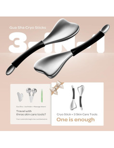 Herramientas Faciales Fabludo Gua Sha 3 en 1 Acero Inoxidable 2