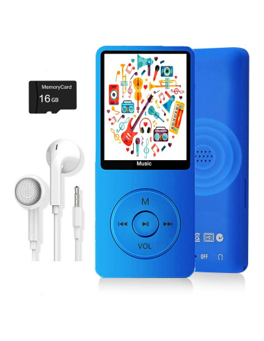 Reproductor MP3 Dyzeryk 16GB con Altavoz Integrado y Radio FM