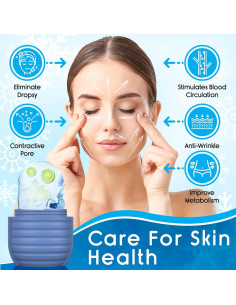 Rodillo de Hielo Facial Tuauoe Azul - Silicona Reutilizable 2