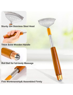 Rasca Espaldas Telescópico AITOUCH 51.5 cm Acero y Madera 2