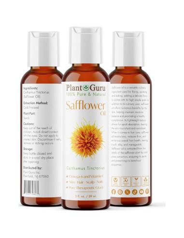 Aceite de Cártamo 59 ml Prensado en Frío 100% Puro Natural