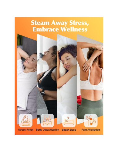 Sauna Portátil de Vapor Personal 1200W con Control Remoto