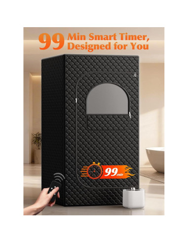 Sauna Portátil de Vapor Personal 1200W con Control Remoto