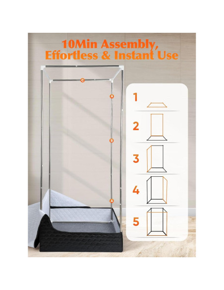 Sauna Portátil de Vapor Personal 1200W con Control Remoto
