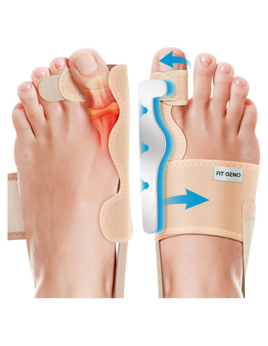 Corrector de Juanetes Fit Geno Ajustable para Alivio del Dolor - 1 Par