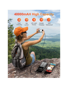 Banco de Energía Solar 40000mAh MINRISE Carga Rápida 20W 2