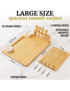 Conjunto de Tabla de Charcutería Zulay Kitchen - Bambú 6 Piezas 2