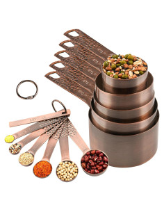 Juego de Tazas y Cucharas Medidoras Smithcraft 11 Piezas Acero Inoxidable