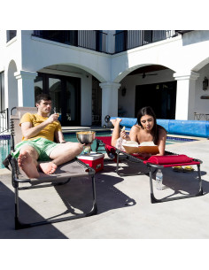 Silla Lounge Plegable KingCamp Beige Ajustable 5 Posiciones 2