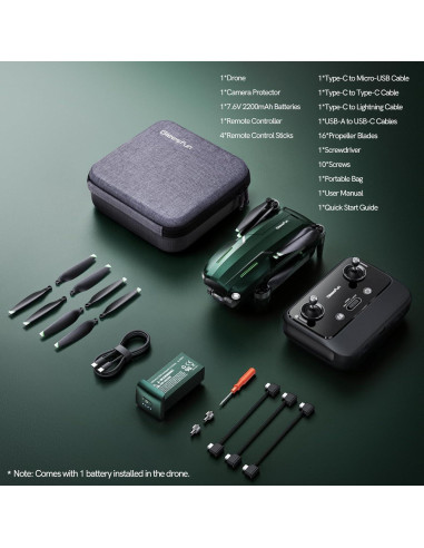 Drone Gleesfun G11MINI 4K con Cámara 8K y GPS - 246g