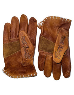 Guantes de Cuero Retro Hechos a Mano Genérico - Marrón Oscuro