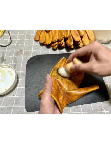 Guantes de Cuero Retro Hechos a Mano Genérico - Marrón Oscuro