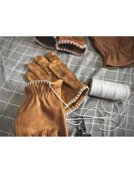 Guantes de Cuero Retro Hechos a Mano Genérico - Marrón Oscuro