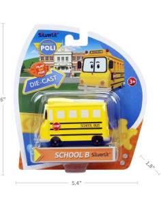 Juguete Robocar Poli Autobús Escolar Metal Fundido 7.1cm 2