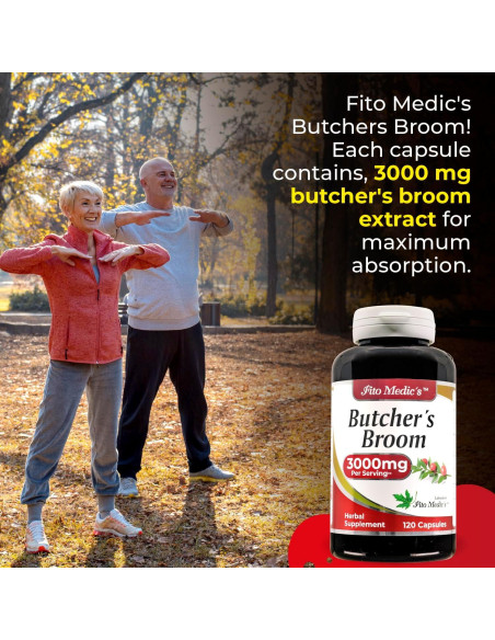 Suplemento Herbal FITO MEDIC'S Escoba de Carnicero 120 Cápsulas