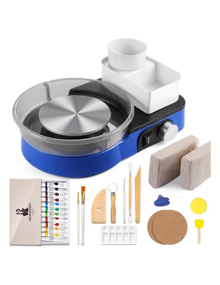 Torno de Alfarería Catcrafter para Niños - Set Completo Azul