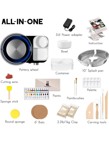 Torno de Alfarería Catcrafter para Niños - Set Completo Azul