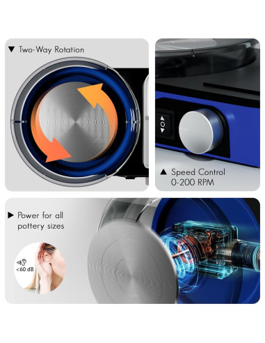 Torno de Alfarería Catcrafter para Niños - Set Completo Azul