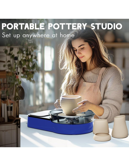 Torno de Alfarería Catcrafter para Niños - Set Completo Azul