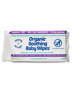 Toallitas Orgánicas para Bebés Doctor Butler - 60 Unidades Hipoalergénicas