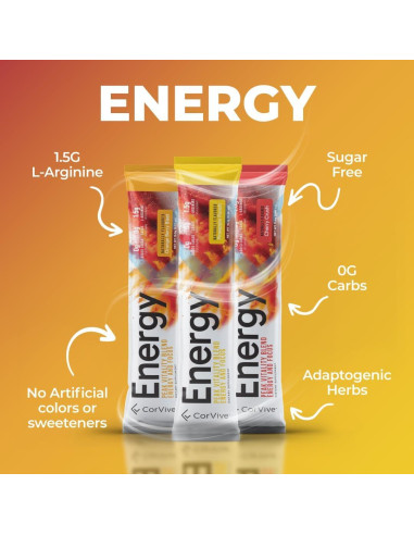 Mezcla Energética CorVive - Suplemento Natural Sin Azúcar, 120mg Cafeína