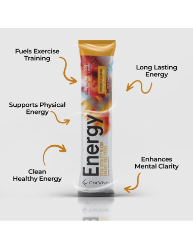 Mezcla Energética CorVive - Suplemento Natural Sin Azúcar, 120mg Cafeína