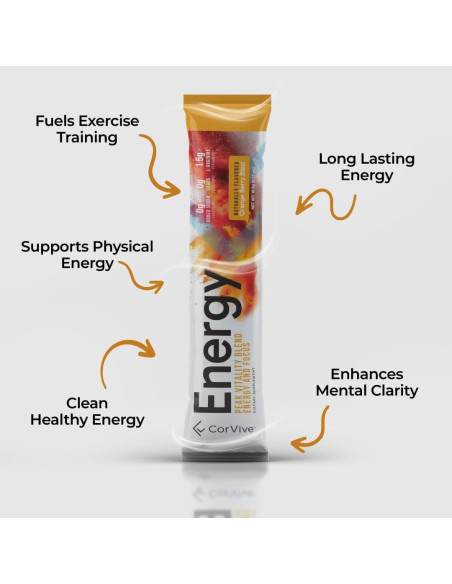 Mezcla Energética CorVive - Suplemento Natural Sin Azúcar, 120mg Cafeína