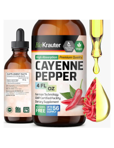 Gotas de Pimienta de Cayena BioKrauter 118 ml - Veganas y Sin Alcohol