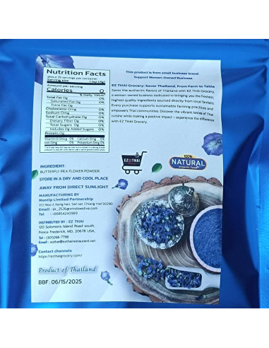 Polvo de Flor de Guisante Mariposa EZ THAI 50g - Colorante Natural