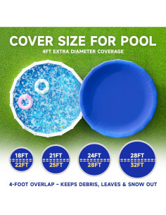 Cubierta de piscina redonda JTW 18 pies (5.49 m) azul 500D 2