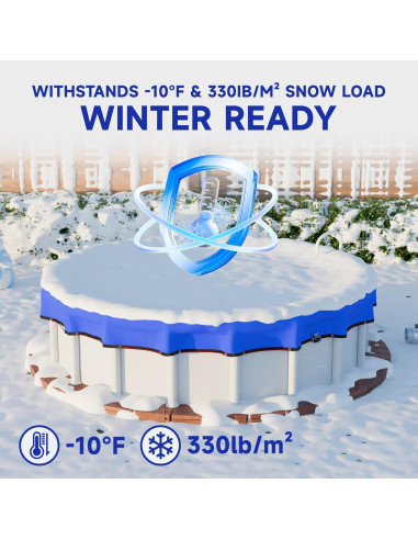 Cubierta de piscina redonda JTW 18 pies (5.49 m) azul 500D